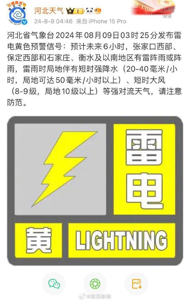 大雨+暴雨+大暴雨！河北五预警齐发，大范围降雨开始！注意防范